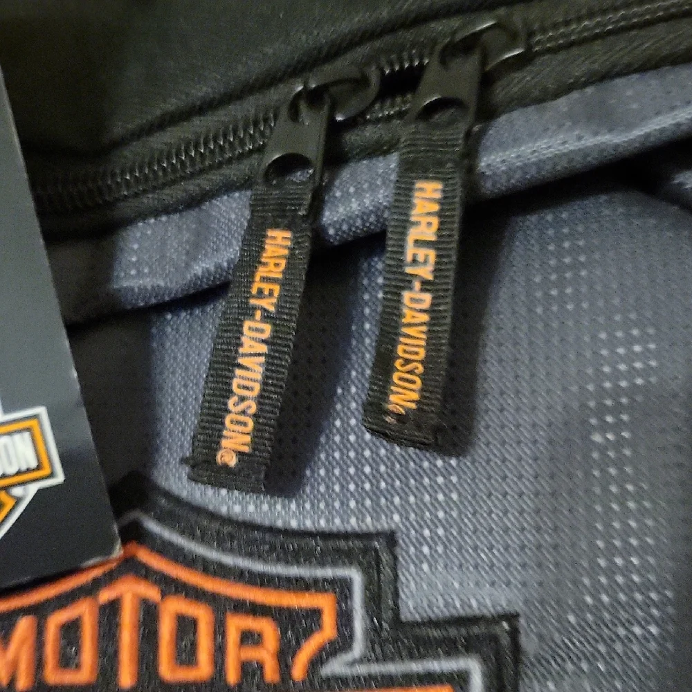 Harley-Davidson Black, Gray & Orange Logo Backpack for Men